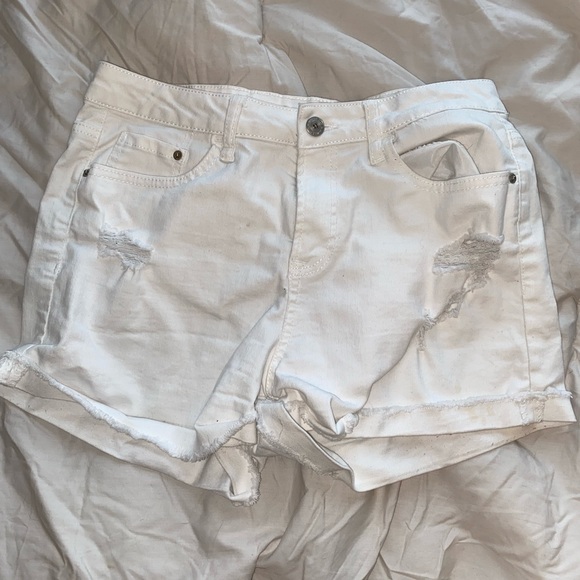 White Jean Shorts - Picture 1 of 3